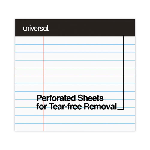 Picture of Premium Ruled Writing Pads with Heavy-Duty Back, Wide/Legal Rule, Black Headband, 50 White 8.5 x 11 Sheets, 6/Pack