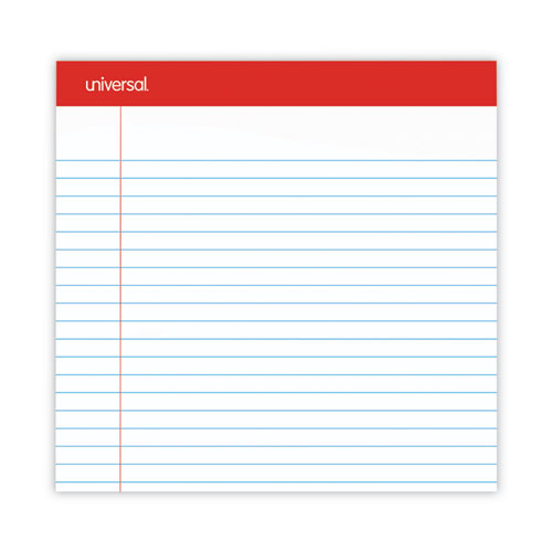 Picture of Perforated Ruled Writing Pads, Wide/Legal Rule, Red Headband, 50 White 8.5 x 14 Sheets, Dozen