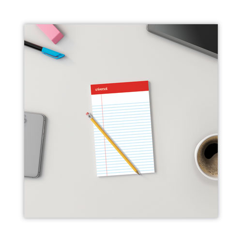 Picture of Perforated Ruled Writing Pads, Narrow Rule, Red Headband, 50 White 5 x 8 Sheets, Dozen