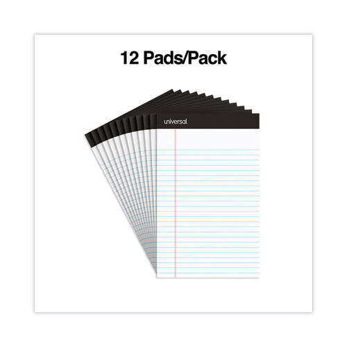 Picture of Premium Ruled Writing Pads with Heavy-Duty Back, Narrow Rule, Black Headband, 50 White 5 x 8 Sheets, 12/Pack