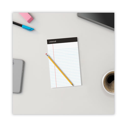 Picture of Premium Ruled Writing Pads with Heavy-Duty Back, Narrow Rule, Black Headband, 50 White 5 x 8 Sheets, 12/Pack