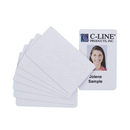 PVC+ID+Badge+Card%2C+3.38+x+2.13%2C+White%2C+100%2FPack