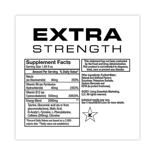 Picture of Extra Strength Energy Drink, Berry, 1.93 oz Bottle, 24/Carton