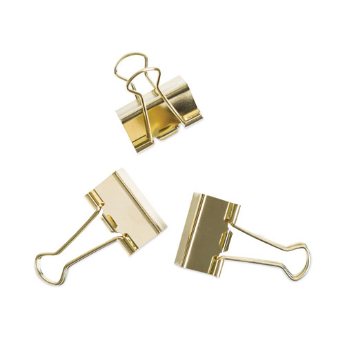 Picture of Binder Clips, Medium, Gold, 72/Pack