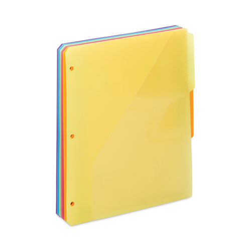 Picture of Three-Ring Binder Poly Index Dividers with Pocket, 9.75 x 11.25, Assorted Colors, 30/Box