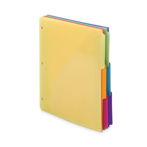 Picture of Three-Ring Binder Poly Index Dividers with Pocket, 9.75 x 11.25, Assorted Colors, 30/Box