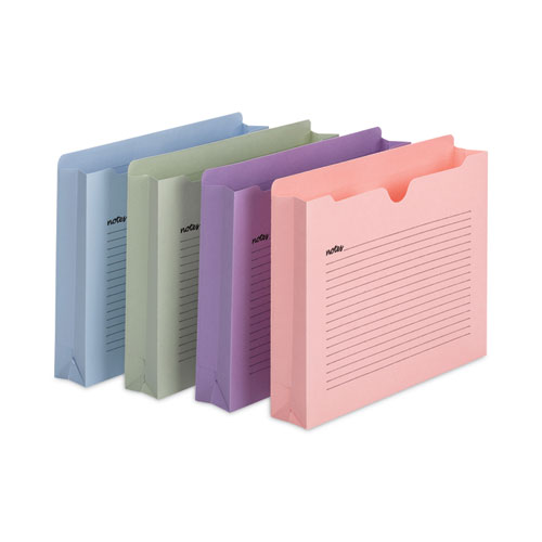 Picture of Notes File Jackets, Straight Tab, 2" Expansion, Letter Size, Assorted Colors, 12/Pack