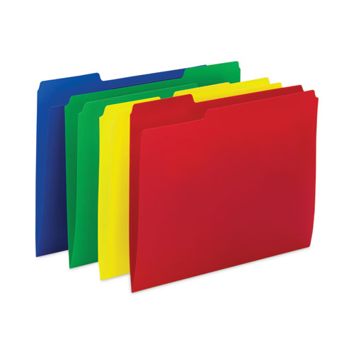 Picture of Top Tab Poly Colored File Folders, 1/3-Cut Tabs: Assorted, Letter Size, 0.75" Expansion, Assorted Colors,12/Pack