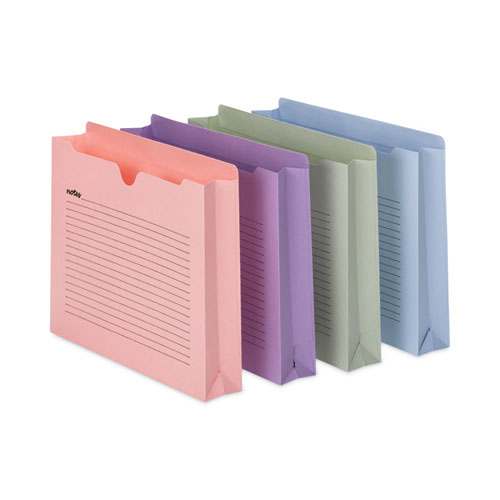 Picture of Notes File Jackets, Straight Tab, 2" Expansion, Letter Size, Assorted Colors, 12/Pack