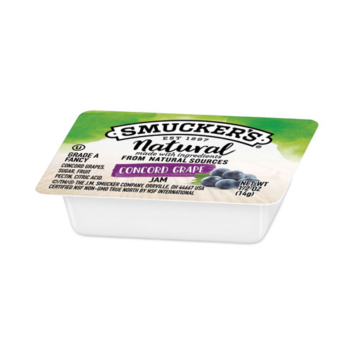 Picture of Smuckers 1/2 Ounce Natural Jam, 0.5 oz Container, Concord Grape, 200/Carton