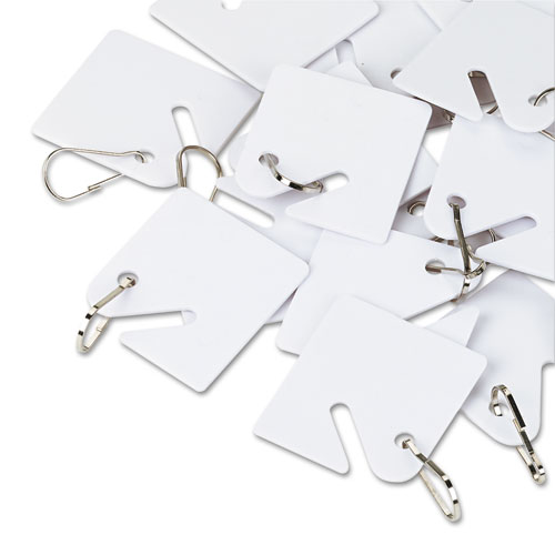 Picture of Replacement Slotted Key Cabinet Tags, 1.63 x 1.5, White, 20/Pack