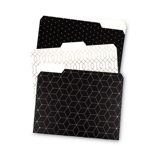 Picture of Fashion File Folders, 1/3-Cut Tabs: Assorted, Letter Size, Assorted Colors, 24/Box