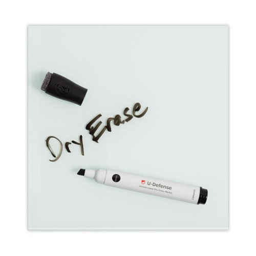 Picture of U-Defense Antimicrobial Dry-Erase Markers, Broad Chisel Tip, Black, 12/Pack