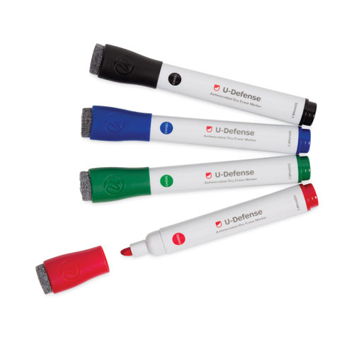 Picture of U-Defense Antimicrobial Dry-Erase Markers, Chisel Tip, Assorted Colors, 24/Pack