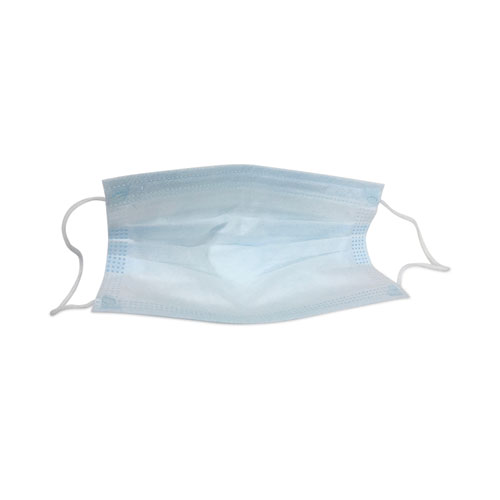 Picture of Three-Ply General Use Face Mask, Blue/White, 2,500/Carton