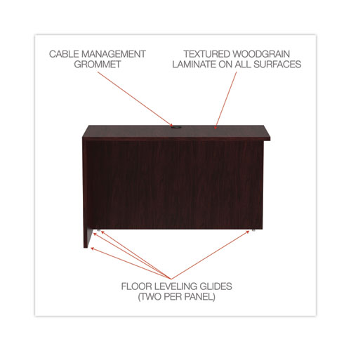 Picture of Alera Valencia Series Reversible Return/Bridge Shell, 47.25w x 23.63d x 29.5h, Mahogany