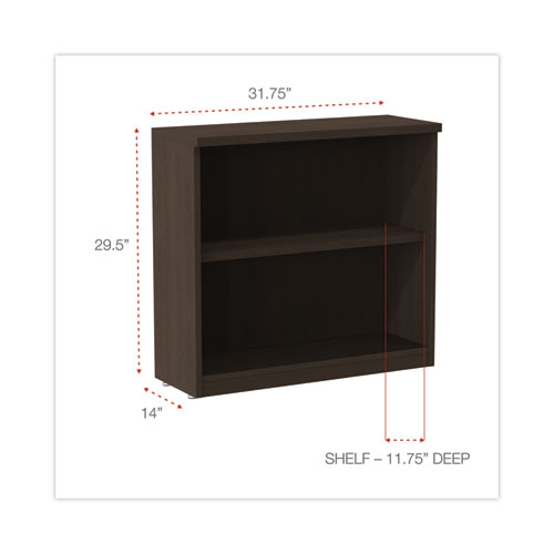 Picture of Alera Valencia Series Bookcase, Two-Shelf, 31.75w x 14d x 29.5h, Espresso