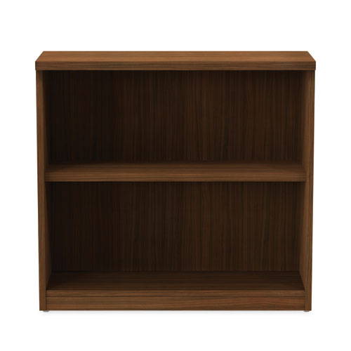 Picture of Alera Valencia Series Bookcase,Two-Shelf, 31.75w x 14d x 29.5h, Modern Walnut