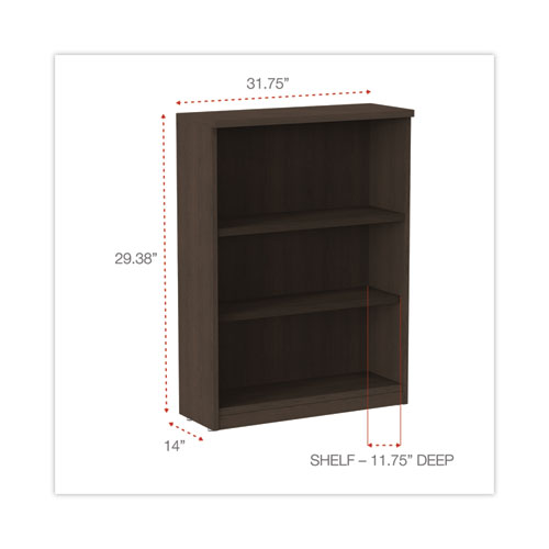 Picture of Alera Valencia Series Bookcase, Three-Shelf, 31.75w x 14d x 39.38h, Espresso