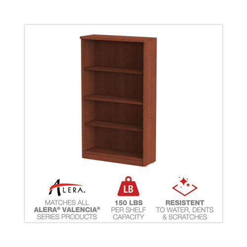 Picture of Alera Valencia Series Bookcase, Three-Shelf, 31.75w x 14d x 39.38h, Mahogany