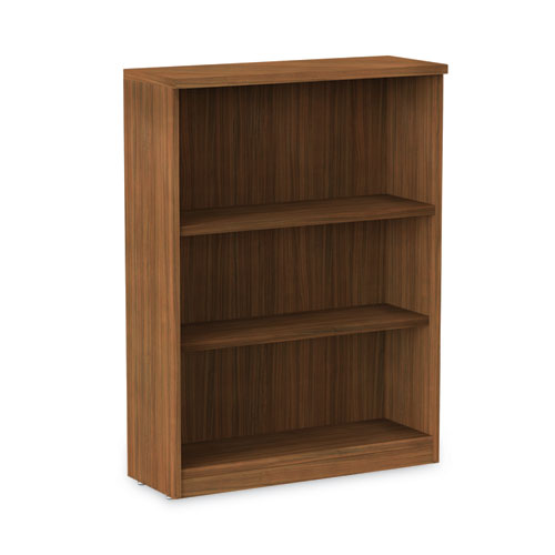 Picture of Alera Valencia Series Bookcase, Three-Shelf, 31.75w x 14d x 39.38h, Modern Walnut