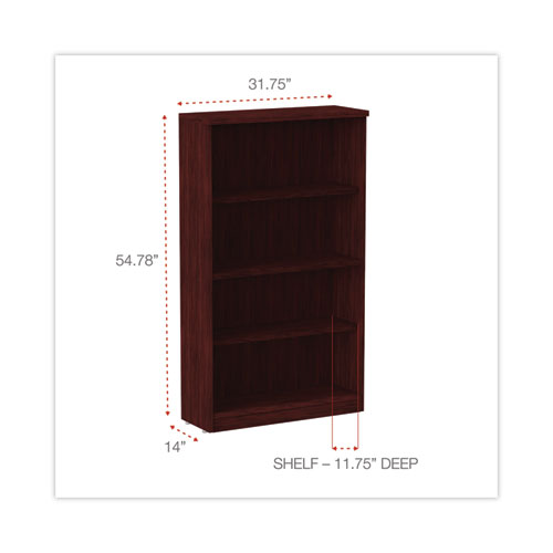 Picture of Alera Valencia Series Bookcase, Four-Shelf, 31.75w x 14d x 54.88h, Mahogany