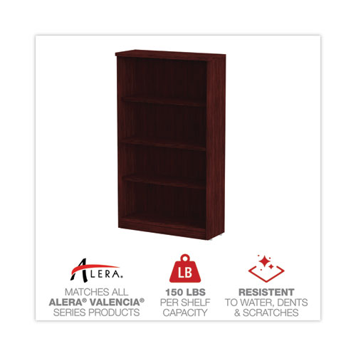 Picture of Alera Valencia Series Bookcase, Four-Shelf, 31.75w x 14d x 54.88h, Mahogany