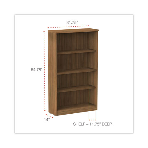 Picture of Alera Valencia Series Bookcase, Four-Shelf, 31.75w x 14d x 54.88h, Modern Walnut