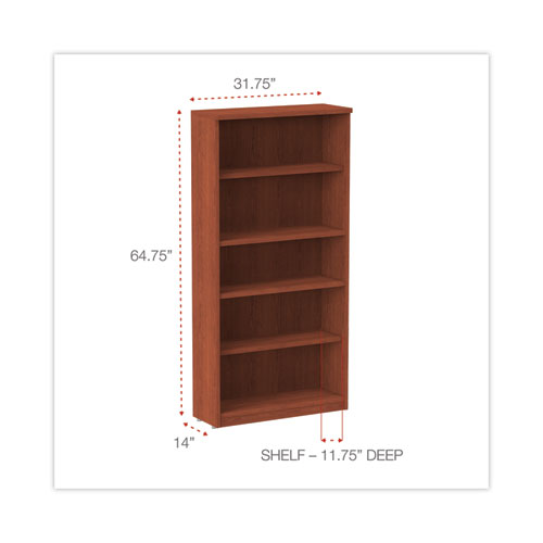 Picture of Alera Valencia Series Bookcase, Five-Shelf, 31.75w x 14d x 64.75h, Medium Cherry