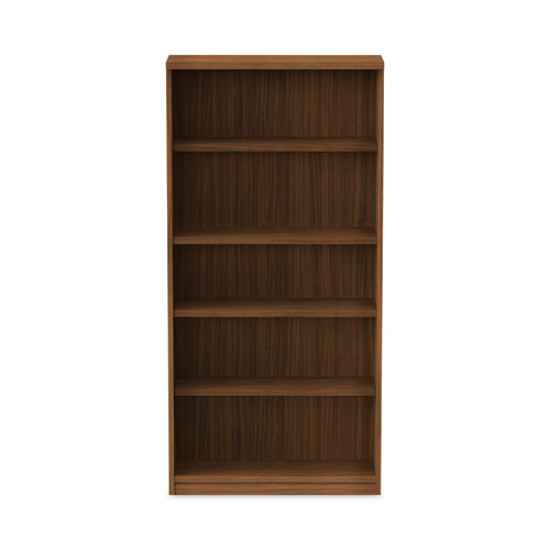 Picture of Alera Valencia Series Bookcase, Five-Shelf, 31.75w x 14d x 64.75h, Modern Walnut