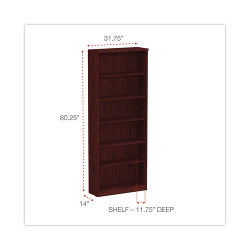 Picture of Alera Valencia Series Bookcase, Six-Shelf, 31.75w x 14d x 80.25h, Mahogany