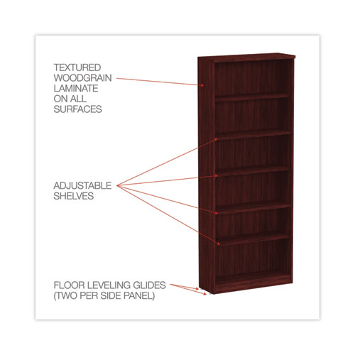 Picture of Alera Valencia Series Bookcase, Six-Shelf, 31.75w x 14d x 80.25h, Mahogany