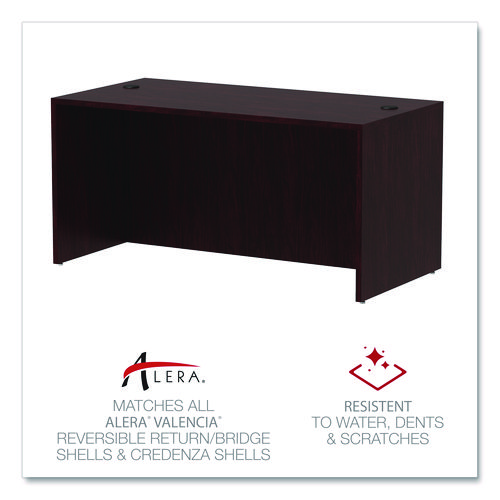 Picture of Alera Valencia Series Straight Front Desk Shell, 59.13" x 29.5" x 29.63", Mahogany