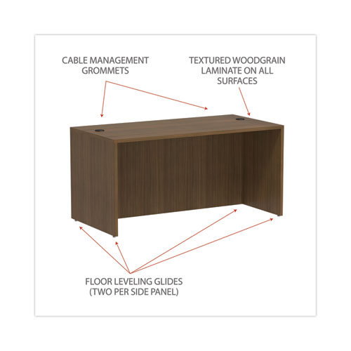 Picture of Alera Valencia Series Straight Front Desk Shell, 59.13" x 29.5" x 29.63", Modern Walnut