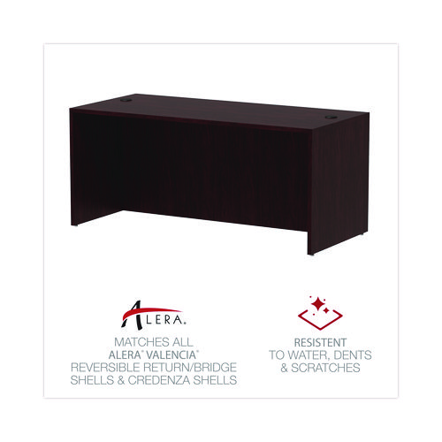 Picture of Alera Valencia Series Straight Front Desk Shell, 65" x 29.5" x 29.63", Mahogany