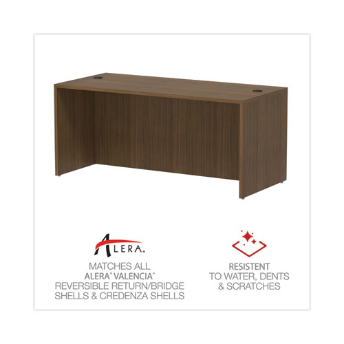 Picture of Alera Valencia Series Straight Front Desk Shell, 65" x 29.5" x 29.63", Modern Walnut