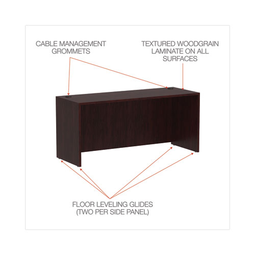 Picture of Alera Valencia Series Credenza Shells, 65w x 23.6d x 29.5h, Mahogany