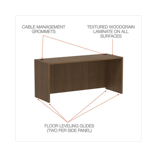 Picture of Alera Valencia Series Credenza Shell, 65w x 23.63d x 29.5h, Modern Walnut