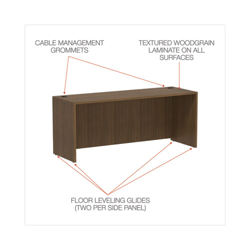 Picture of Alera Valencia Series Credenza Shell, 70.88w x 23.63d x 29.5h, Modern Walnut