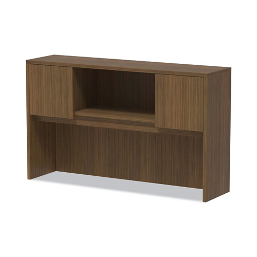 Picture of Alera Valencia Series Hutch with Doors, 4 Compartments, 58.88w x 15d x 35.38h, Modern Walnut