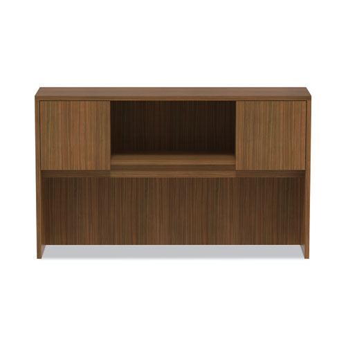 Picture of Alera Valencia Series Hutch with Doors, 4 Compartments, 58.88w x 15d x 35.38h, Modern Walnut