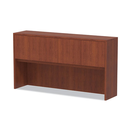 Picture of Alera Valencia Series Hutch with Doors, 4 Compartments, 64.75w x 154d x 35.38h, Medium Cherry