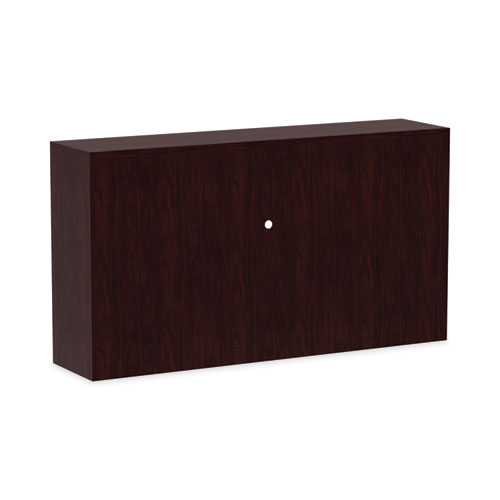 Picture of Alera Valencia Series Hutch with Doors, 4 Compartments, 64.75w x 15d x 35.38h, Mahogany