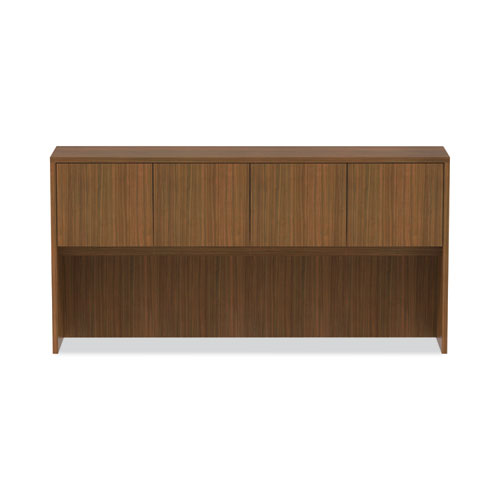 Picture of Alera Valencia Series Hutch with Doors, 4 Compartments, 70.63w x 15d x 35.38h, Modern Walnut