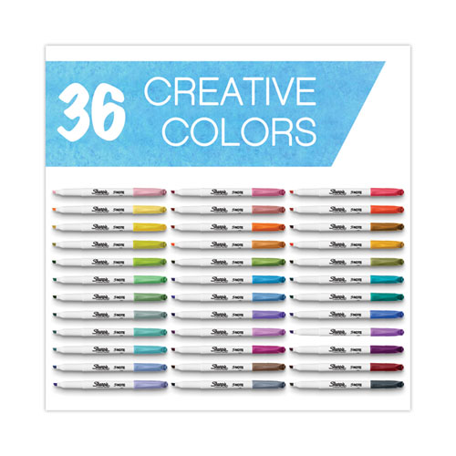 Picture of S-Note Creative Markers, Assorted Ink Colors, Bullet/Chisel Tip, Assorted Barrel Colors, 36/Pack