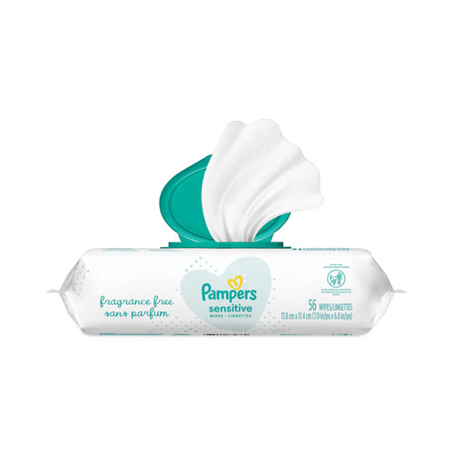 Picture of Sensitive Baby Wipes, 1-Ply, 6.8 x 7, Unscented, White, 56/Pack