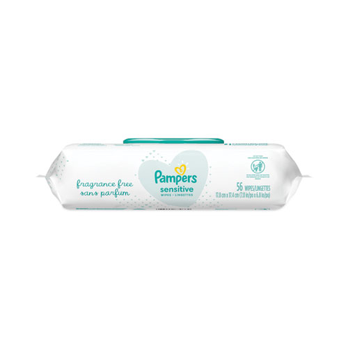 Picture of Sensitive Baby Wipes, 1-Ply, 6.8 x 7, Unscented, White, 56/Pack, 8 Packs/Carton