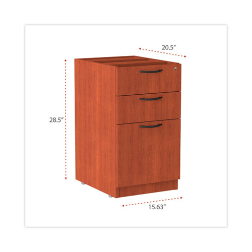 Picture of Alera Valencia Series Full Pedestal File, Left/Right, 3-Drawers: Box/Box/File, Legal/Letter, Cherry, 15.63" x 20.5" x 28.5"