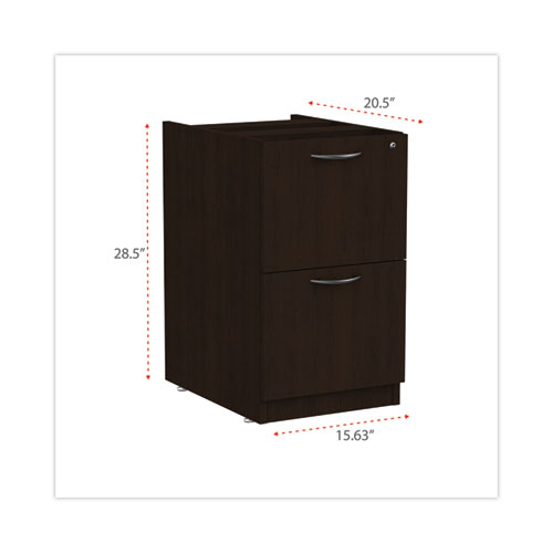 Picture of Alera Valencia Series Full Pedestal File, Left or Right, 2 Legal/Letter-Size File Drawers, Espresso, 15.63" x 20.5" x 28.5"