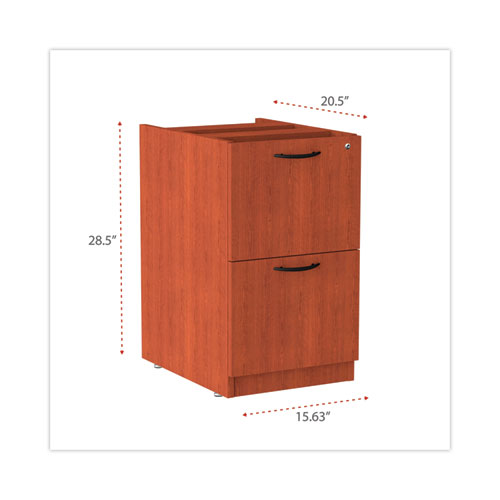 Picture of Alera Valencia Series Full Pedestal File, Left/Right, 2 Legal/Letter-Size File Drawers, Medium Cherry, 15.63" x 20.5" x 28.5"